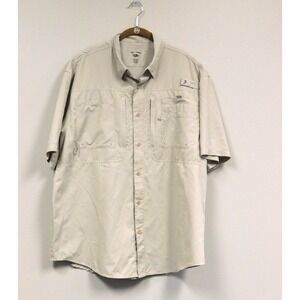 Reel Legends Khaki Men's  Short Sleeve Shirt Size Large